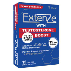 extenze with testosterone boost 15 count left angle view