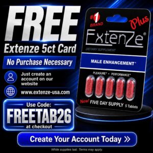 FREE Extenze 5ct Tablet Promo