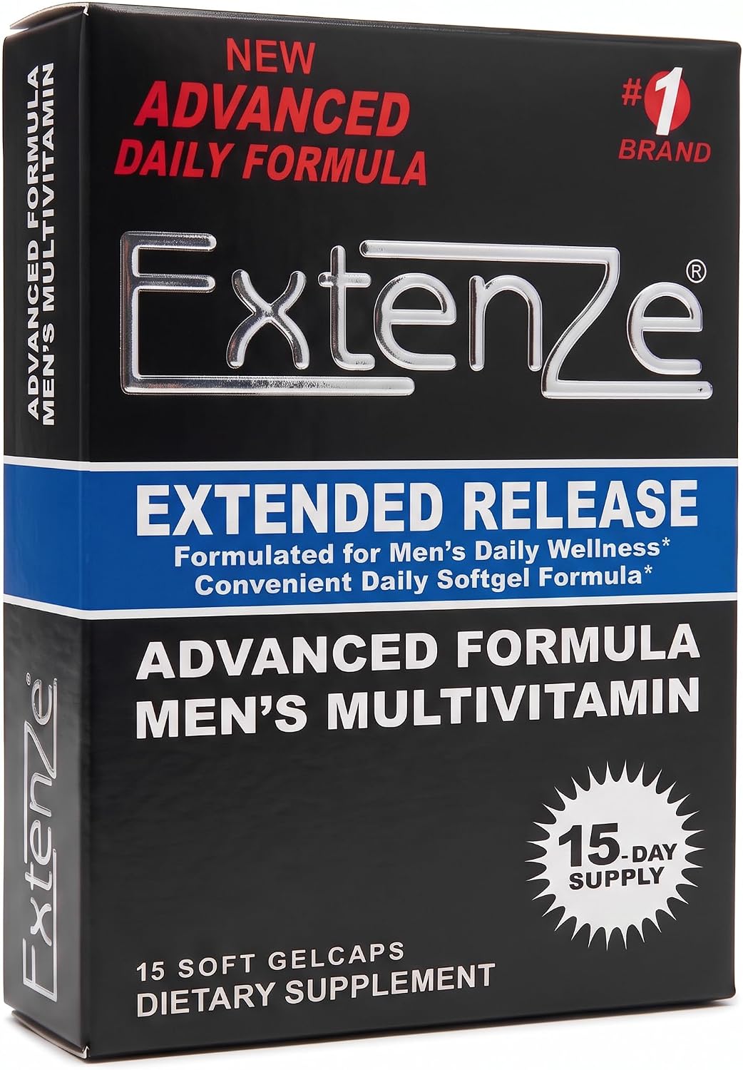 ExtenZe Extended Release 15 soft gelcaps box (Amazon main image artwork)